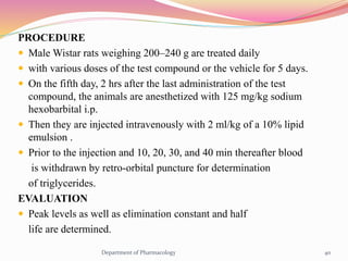 Wistar Rats Injection Anti dyslipidemic agents | PPTX