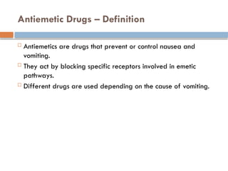 Antiemetic Drugs.pptxgjdghjgfjfjfgjgfjgfj | PPTX
