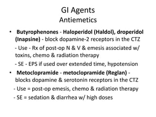 Antiemetics and antidiarrheal final | PPTX