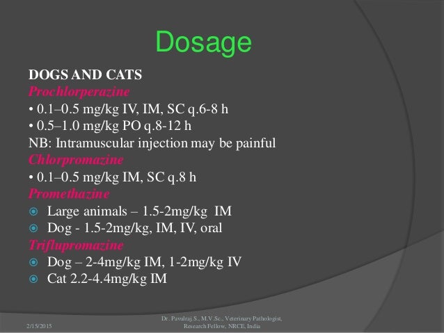 Compazine Dosage For Dogs