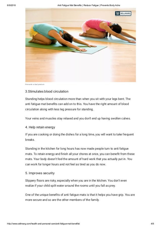 Anti fatigue mat benefits reduce fatigue prevents body ache