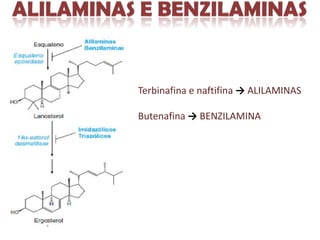 Terbinafina e naftifina → ALILAMINAS

Butenafina → BENZILAMINA
 
