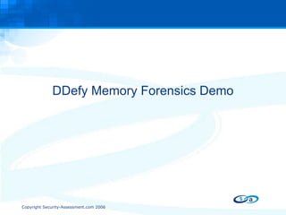DDefy Memory Forensics Demo 