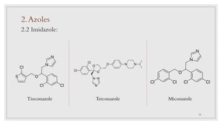 Tioconazole Terconazole Miconazole
2.Azoles
2.2 Imidazole:
12
 