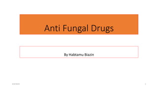 Anti Fungal Drugs
By Habtamu Biazin
4/4/2023 1
 