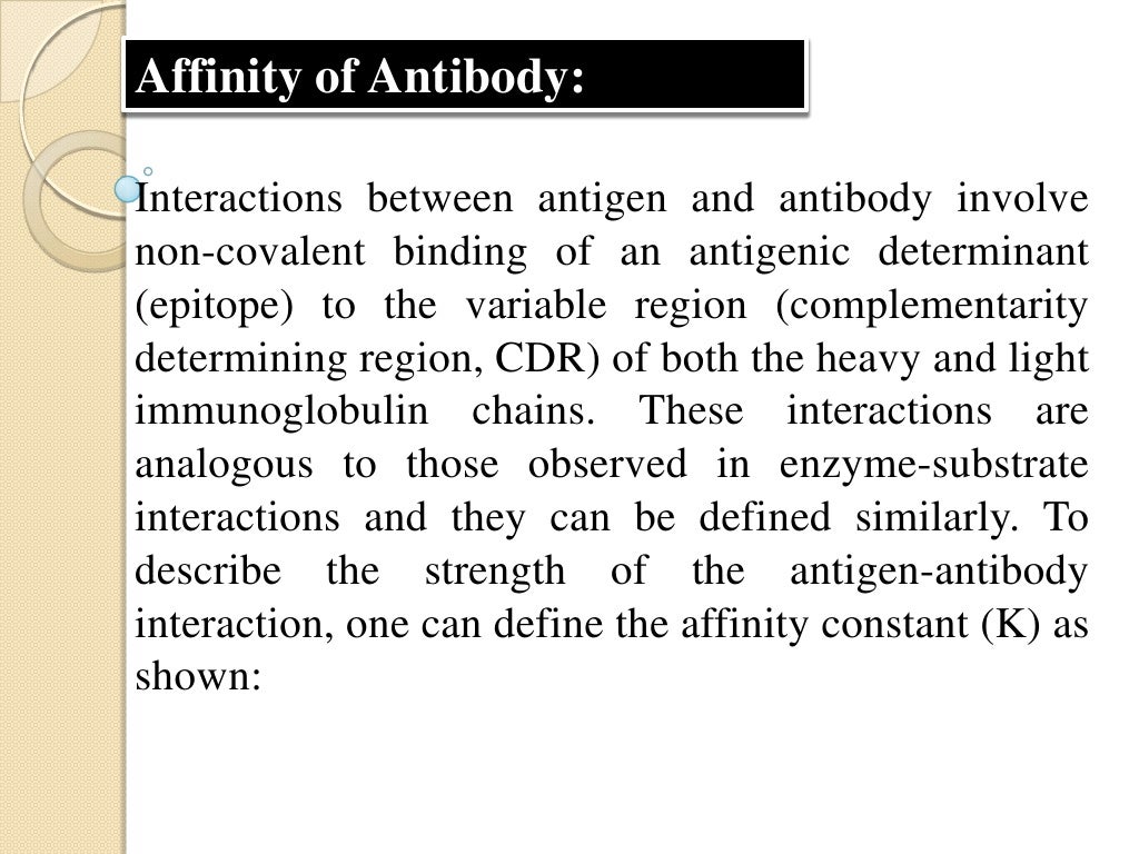 Antigen and antibody reaction