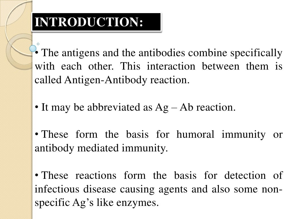 Antigen and antibody reaction