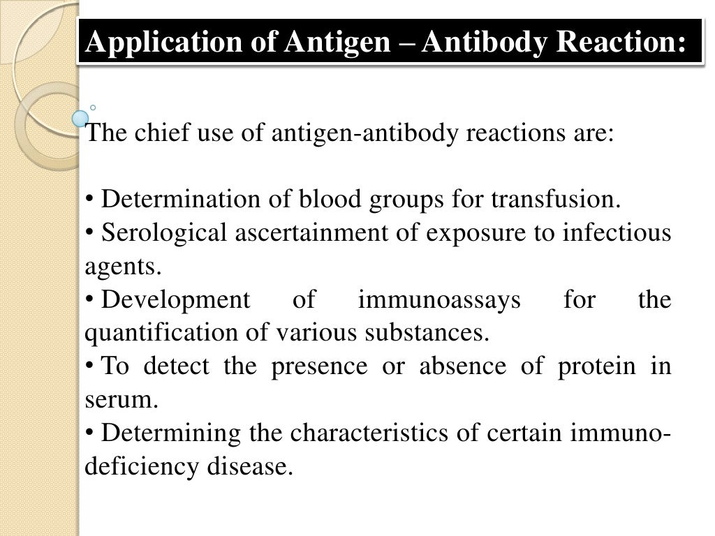 Antigen and antibody reaction