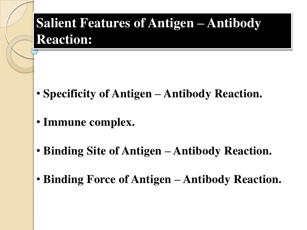 Antigen and antibody reaction