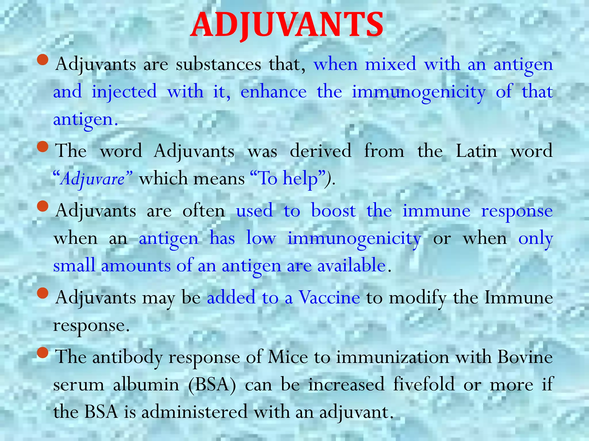 Antigens, Haptens and Adjuvants PPT