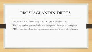 Anti glaucomic drugs for bachelor of optometry student | PPT