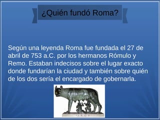 Quien Fundo Roma Antigua Roma | ODP