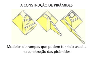 A CONSTRUÇÃO DE PIRÂMIDES




Modelos de rampas que podem ter sido usadas
        na construção das pirâmides
 