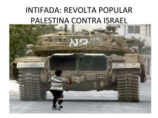 INTIFADA: REVOLTA POPULAR
 PALESTINA CONTRA ISRAEL
 