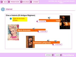Cine e historia (El Antiguo Régimen) ‏ Internet Amistades peligrosas María Antonieta Vatel  Siglo de las luces (Erase… 