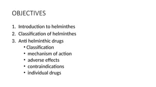 Helmint Extract anti helminthes drugs and their mechanism of action .pptx