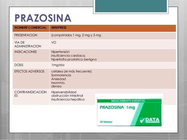 Efectos secundarios prazosin Efectos secundarios prazosin