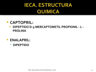 CAPTOPRIL:  DIPEPTIDO D-3-MERCAPTOMETIL PROPIONIL - L - PROLINA ENALAPRIL:  DIPEPTIDO DRA. MILAGROS OCHOA MEDINA. USAT 
