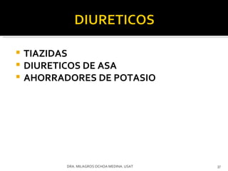 TIAZIDAS DIURETICOS DE ASA AHORRADORES DE POTASIO DRA. MILAGROS OCHOA MEDINA. USAT 