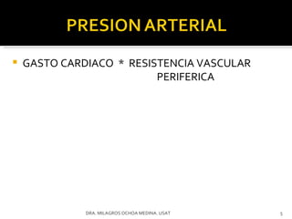 GASTO CARDIACO  *  RESISTENCIA VASCULAR   PERIFERICA DRA. MILAGROS OCHOA MEDINA. USAT 