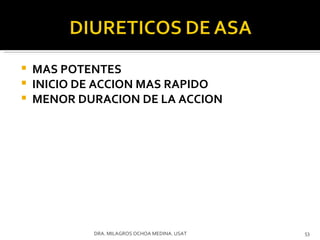 MAS POTENTES INICIO DE ACCION MAS RAPIDO MENOR DURACION DE LA ACCION DRA. MILAGROS OCHOA MEDINA. USAT 