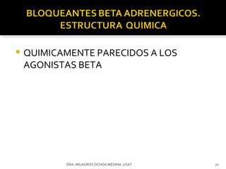 QUIMICAMENTE PARECIDOS A LOS AGONISTAS BETA DRA. MILAGROS OCHOA MEDINA. USAT 