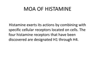 MOA OF HISTAMINE
 