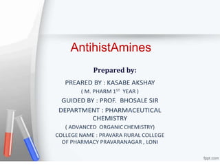 AntihistAmines
Prepared by:
 