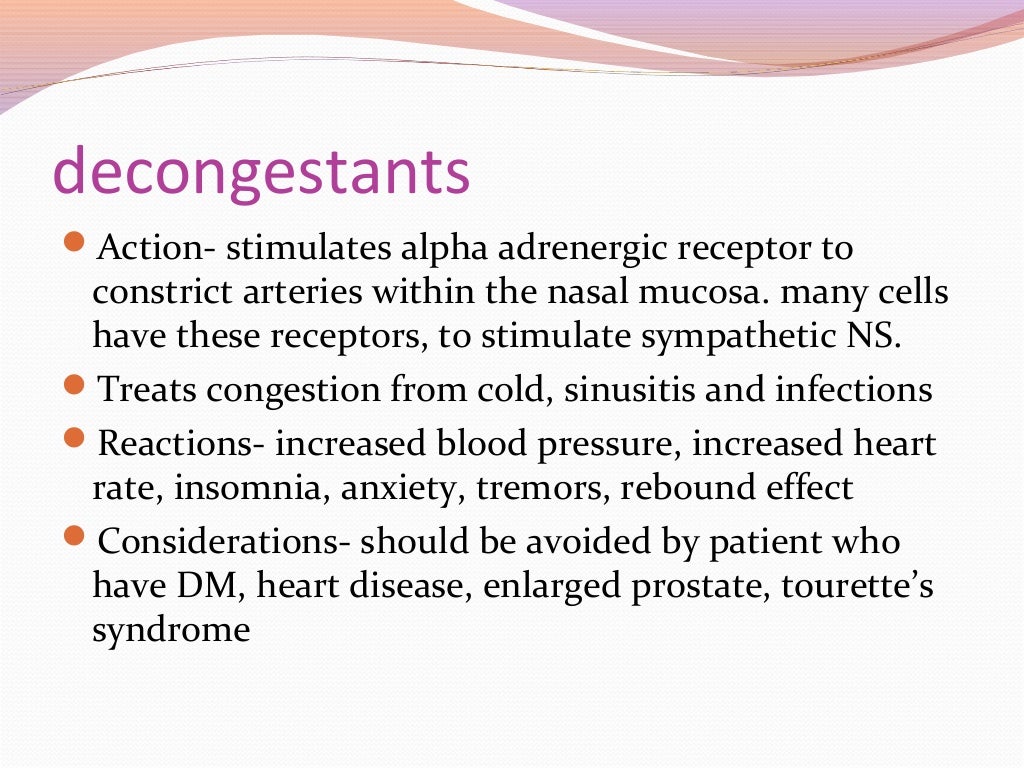 Antihistamines, antitussives, decongestants, expectorants