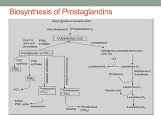 Biosynthesis of Prostaglandins
 