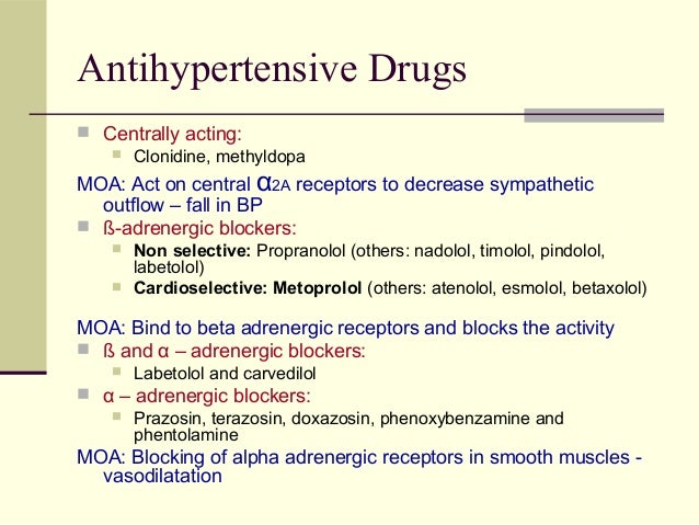 Catapres Drug Action