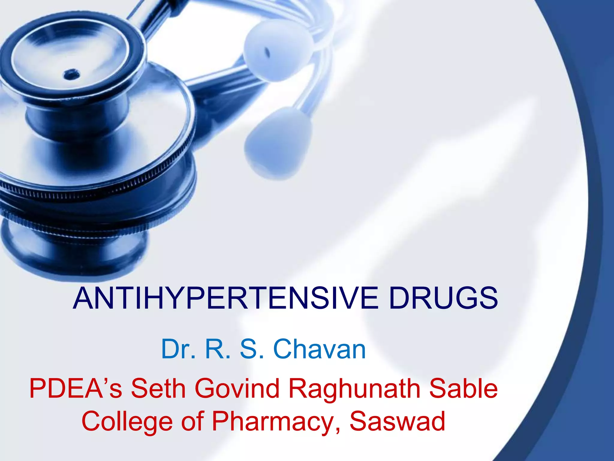 The Action Of Antihypertensive Drugs Is To Antihypertensive drugs | PPT