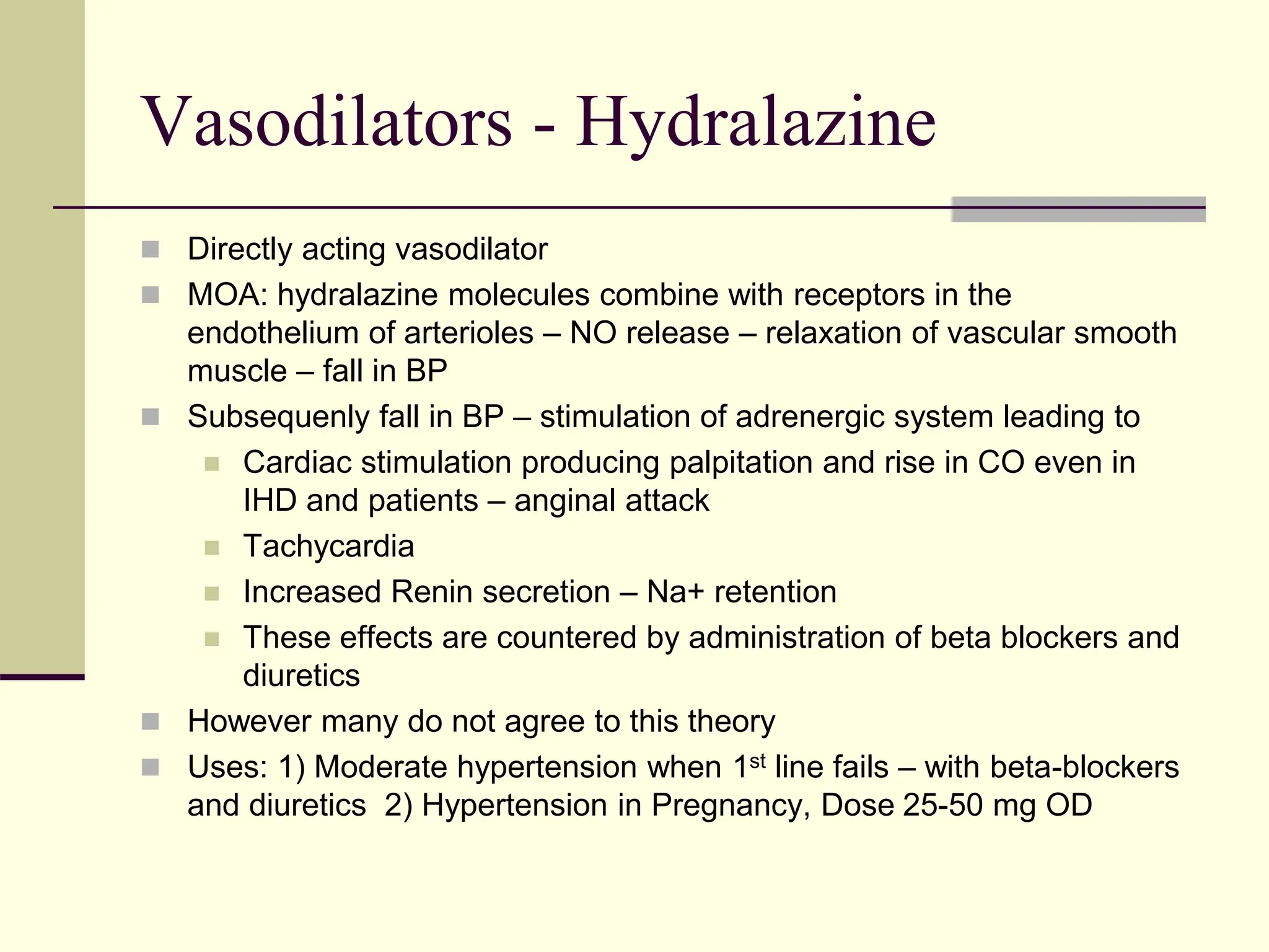 ANTIHYPERTENSIVES DRUGS MOA , ADVERSE EFFECTS | PPT