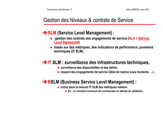 La Gouvernance des Services Informatiques
