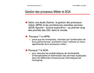 La Gouvernance des Services Informatiques