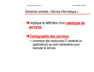 La Gouvernance des Services Informatiques