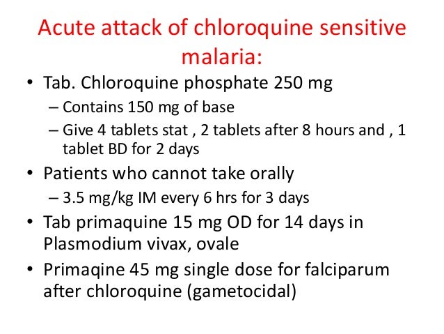 Antimalarial Dosage Chart