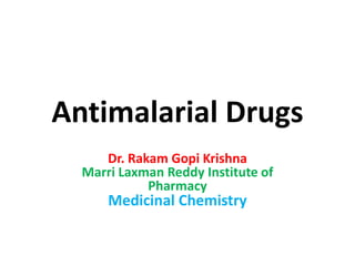 Antimalarial Drugs.pptx Pharm. D # year MC | PPT
