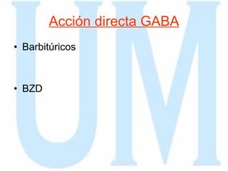 Acción directa GABA Barbitúricos BZD 