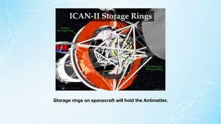 Storage rings on spacecraft will hold the Antimatter.
 