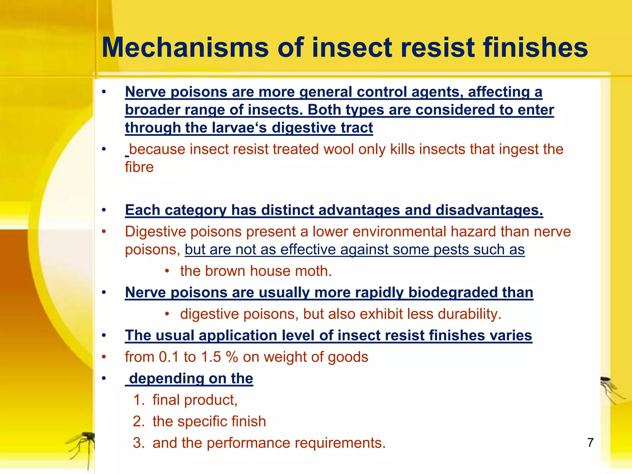 Anti microbial and insect finishes | PPTX