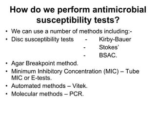 Antimicrobial drug sensitivity testing and therapeutic use in ...