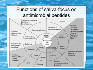 Functions of saliva-focus on
antimicrobial peptides
●
Peptides
 