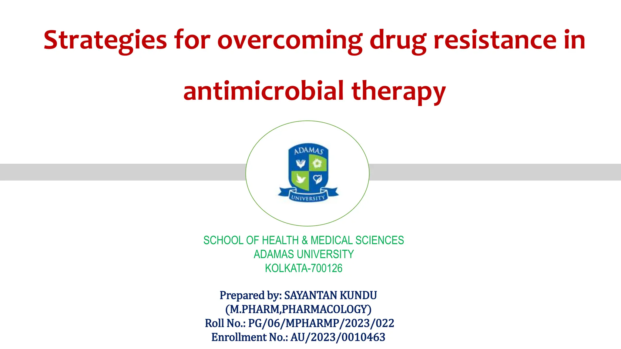 Strategies for overcoming Antimicrobial Resistance.pptx | Infectious ...