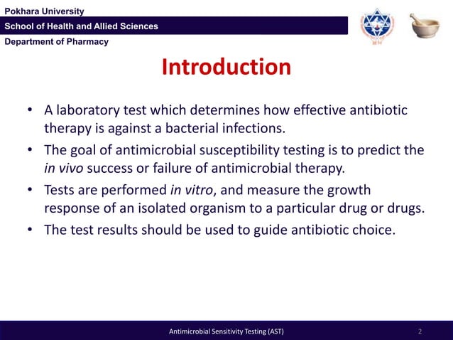 Antimicrobial sensitivity testing (AST) | PPTX