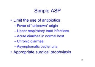 Antimicrobial stewardship(asp)and mdr | PDF