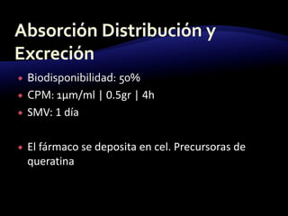 Efectos AdversosInteracciones de fármacosEfectos HepáticoNauseaVomitoHipertrigliceridemiaHipopotasemiaAumento de aminotransferasasEritemaIV= flebitis química