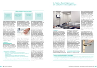 4. Massive Kupferlegierungen
                                                                                                                             als zusätzlicher Lösungsbaustein


                                    4-Säulen-Strategie des Robert-Koch-Instituts                                                                                                                                  der Zeit abnutzenden Beschichtungen
                                                                                                                                                                                                                  mit bioziden Inhaltsstoffen anderer
                                                                                                                                                                                                                  Materialien, wie sie durchaus schon
       Identifizierung,            Strikte Umsetzung                 Sanierung von                  Kontrollierter                                                                                                eingesetzt werden, bieten massive
        Erfassung und             geeigneter Hygiene-                MRSA-Trägern                    Einsatz von                                                                                                  Kupferlegierungen z. B. aus Messing
       Bewertung von                  maßnahmen                                                      Antibiotika                                                                                                  und Bronze ein unerschöpfliches
       MRSA (Screening)                                                                                                                                                                                           Reservoir für die hochwirksamen
                                                                                                                                                                                                                  Kupferionen und weisen damit eine
                                                                                                                                                                                                                  besonders nachhaltige Effizienz auf.
                                                                                                                                                                                                                  Denn offenbar können Kupferwerkstoffe
                                                                                                                                                                                                                  mit ihrer antimikrobiellen Wirksam-
Zu den entscheidenden Risikofaktoren     einheitliche Empfehlung, die landes-     sogenannter Standardmaßnahmen                                                                                                   keit die indirekte Kontaktübertragung
durch eine Besiedlung mit MRSA gehört    weit umgesetzt wird. In Japan ist eine   bzw. der Standardhygiene bewährt, die                                                                                           unterbrechen. Diese Eigenschaft geht
auch eine aktuelle oder zurücklie-       MRSA-Überwachung lediglich in großen     von allen Angehörigen des medizini-                                                                                             auch im Falle nutzungsbedingter
gende systemische, also den ganzen       Allgemein- und Universitätskliniken      schen Personals bei jedem Patienten                                                                                             Beschädigungen der Oberfläche nicht
Körper betreffende Gabe von Anti-        verpflichtend, jedoch nicht in kleinen   anzuwenden ist. Wichtigster Bestand-                                                                                            verloren, welche bei in Gesundheits-
biotika. Denn die Zusammensetzung        oder mittleren Krankenhäusern. Einige    teil dieser Maßnahmen ist dabei eine                                                                                            institutionen häufig verwendeten
der vorwiegend hochempfindlichen                                                  ausreichende Händedesinfektion.                                                                                                 anderen metallischen oder nichtme-
Normalflora des Körpers wird – als                                                                                                                                                                                tallischen Werkstoffen als bevorzugte
unbeabsichtigter Nebeneffekt – durch                                              Es hat sich jedoch gezeigt, dass diese                                                                                          Rückzugsmöglichkeit für Keime fungie-
Breitband-Antibiotika beträchtlich                                                Maßnahmen allein nicht dafür sorgen,                                                                                            ren [5].
verändert; sie kann deshalb mit                                                   die in einigen Staaten vorliegende         4.1 Einführung                           Quelle für Kreuz-Kontaminationen,
multiresistenten Stämmen wie MRSA                                                 hohe MRSA-Prävalenz zu minimie-            Insbesondere die Desinfektion von        d. h. die direkte oder indirekte            In Gesundheitseinrichtungen sind
nicht mehr ausreichend konkurrieren.                                              ren. Basierend auf den aggressiven         Oberflächen als eine unverzichtbare      Übertragung von pathogenen (krank-          häufig Oberflächen in der direkten
Dadurch bekommen die multiresis-                                                  und umfangreichen Präventionsmaß-          Hygienemaßnahme muss regelmäßig          heitserregenden) Mikroorganismen            Patientenumgebung von infektions-
tenten, primär nur in geringer Keim-                                              nahmen, die in den skandinavischen         vorgenommen werden, kann und             von bereits kontaminierten auf nicht        relevanten Kontaminationen betrof-
zahl vorhandenen Stämme, die von                                                  Ländern zu der fortdauernden geringen      wird allerdings oftmals aufgrund des     kontaminierte Gegenstände oder Per-         fen. Neben Türklinken und -drückern,
Breitband-Antibiotika nicht gehemmt                                               MRSA-Prävalenz geführt haben, hat          hohen personellen Aufwandes nicht        sonen. Ein Teufelskreis, der auch durch     Lichtschaltern und anderem Interieur
werden, einen Überlebensvorteil und                                               das Robert-Koch-Institut bereits 2005      in erforderlichem Maße – also mehr-      eine verstärkte Flächenhygiene nicht        stellen auch einige Medizinprodukte
können sich vermehren. Nicht zuletzt     Länder verfügen wiederum über Leit-      eine sogenannte 4-Säulen-Strategie         mals täglich – durchgeführt. Hinzu       umfassend zu durchbrechen ist. Hier         wie Krankenhausbetten häufig
deshalb ist es wichtig, eine konse-      linien, die dann auch landesweit         entwickelt, die der Eindämmung von         kommt, dass viele Desinfektionsmittel    sind neue, innovative Lösungswege
quente Standard-Hygiene in der Kran-     umgesetzt werden, wie z. B. in Finn-     MRSA-Infektionen dienen soll. Diese        zumeist nur kurzzeitig wirken. In der    gefragt, die nicht allein auf äußerliche
kenpflege zu verfolgen.                  land und den Niederlanden. Für           Strategie umfasst neben den Standard-      Zeit zwischen zwei Desinfektionsgän-     Reinigungsvorgänge setzen.
                                         Großbritannien ist erstmals in 2008      hygienemaßnahmen und dem kontrol-          gen kommt es jedoch insbesondere         Als Lösung bietet sich hier der Einsatz
3.3 Bisherige                            eine Leitlinie der British Society for   lierten Einsatz von Antibiotika auch das   bei häufig berührten Oberflächen zu      antimikrobieller Materialien an, die für
Präventionsmaßnahmen                     Antimicrobial Chemotherapy veröf-        konsequente Eingangsscreening aller        sogenannten Neukontaminationen           hochfrequentierte Kontaktoberflächen
So unterschiedlich wie die Prävalenz     fentlicht worden, die jedoch keinerlei   Risiko-Patienten bei Krankenhausauf-       auch mit infektiösen Erregern. Dies      verwendet werden und damit eine
von MRSA zwischen den einzelnen Län-     verpflichtenden Charakter hat. Als       nahme sowie deren Kontaktisolierung        wiederum bedeutet, dass kritische        zusätzliche Barriere gegen nosokomiale
dern und die Verbreitung innerhalb der   effektive Maßnahme zur Prävention        bis zum MRSA-Negativnachweis. Sie          Gegenstände sowie die Hände des          Infektionen wie MRSA darstellen
einzelnen Länder ist, so unterschied-    der Übertragung nosokomialer Infek-      basiert auf der „Richtlinie für Kranken-   Personals bei Berührung mit dem          können. Auf den aktuellen Stand der
lich ist auch der Umgang mit MRSA. In    tionen wie MRSA hat sich allerdings in   haushygiene und Infektionsprävention“      „Übertragungsvehikel“ ebenfalls wie-     Forschung wird im Kapitel 4.3 einge-
den USA gibt es beispielsweise keine     den meisten Ländern die Etablierung      aus dem Jahre 1999. Differierende Um-      der zu Keimquellen werden. Viele der     gangen.
                                                                                  setzungen und unterschiedlich ausge-       gewöhnlich in Krankenhäusern oder
                                                                                  prägte Erfolge dieses Maßnahmenkata-       Altenheimen für Oberflächen genutz-      4.2 Anwendungsbereiche massiver
 Maßnahmen der Standardhygiene                                                    loges geben aber bis heute Grund zur       ten herkömmlichen Materialien sind       antimikrobieller Kupfergegenstände
  - Händehygiene durch Händewaschen und Händedesinfektion                         Diskussion. Vieles spricht dafür, dass     nachgewiesenermaßen eine bevorzugte      Im Gegensatz zu einfachen, sich mit
  - Gebrauch von persönlicher Schutzausrüstung beim Umgang mit Blut und           weitere Maßnahmen zur Prävention
    Körperflüssigkeiten                                                           der zunehmenden MRSA-Infektionen
  - Adäquate Handhabung von Pflegeutensilien und Bettwäsche                       nötig sind. In den Fokus des Interes-       Zusätzliche Barriere: Unterstützung der Flächenhygiene
  - Vermeidung von Verletzungen durch Kanülen oder andere spitze Gegen-           ses geraten dabei immer mehr Ober-          Der Einsatz antimikrobieller Kupferoberflächen als zusätzlicher Baustein der 4-Säulen-Strategie des Robert-Koch-Instituts
    stände                                                                        flächen, die bei vielen infektiösen         ist kein Ersatz für Standardhygienemaßnahmen, sondern eine Ergänzung zu den existierenden Präventionsmaßnahmen
  - Reinigung der Patientenumgebung und gezielte Entfernung/Desinfektion          Krankheiten als „Übertragungsvehikel“       im Kampf gegen nosokomiale Infektionen wie MRSA. Der Austausch hochfrequentierter Oberflächen durch Oberflächen
    einer Umgebungskontamination mit Blut oder anderen Körperflüssigkeiten        innerhalb der indirekten Kontaktüber-       und Gegenstände aus Kupferlegierungen, die natürlich antimikrobiell sind, kann helfen, Kontaminationen und damit
  - Adäquate Handhabung von Abfällen                                              tragung dienen.                             das Risiko von Infektionen einzuschränken.




10 | Deutsches Kupferinstitut                                                                                                                                              Antimikrobielle Kupferlegierungen – Neue Lösungen für Gesundheit und Hygiene | 11
 