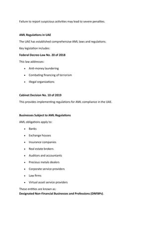 Anti Money Laundering (AML) Training Module UAE | PDF