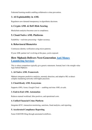 Anti Money Laundering Services: The Future of Financial Crime ...